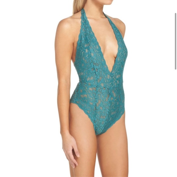 Intimately Free Avery Lace Bodysuit In Green - Picture 3 of 8